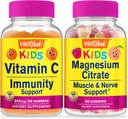 WellYeah C-vitamin Kids + Magnesium Citrate Kids, Gummies Bundle - Great Tasting, Vitamin Supplement, Gluten Free, GMO Free, Chewable Gummy
