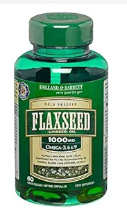 Holland & Barrett Vegetarisk hørfrø hørfrø Olie 60 Capsules1000mg / Omega- 3,6 & 9