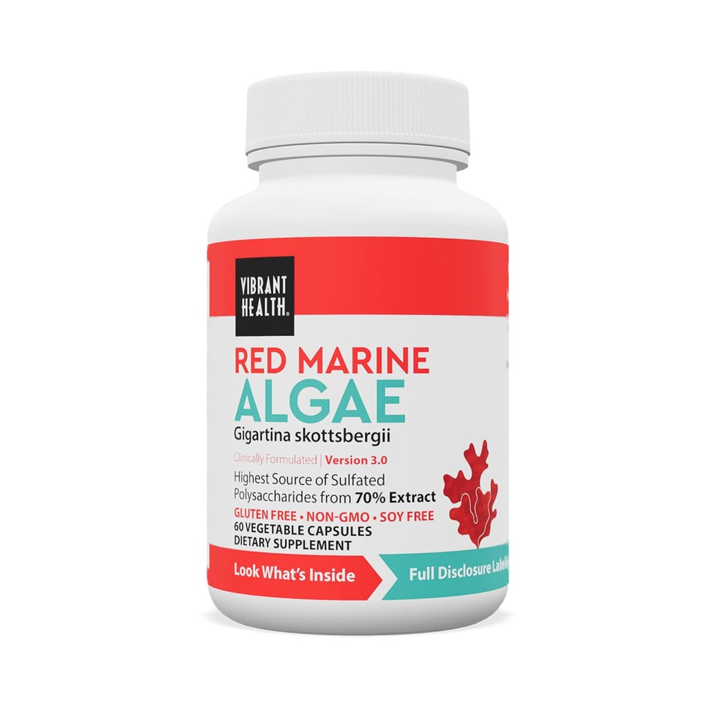 Vibrerende sundhed, Gigartina Red Marine Algae, Plant- baseret immunforsvar, 60 kapsler