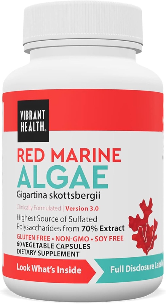 Vibrerende sundhed, Gigartina Red Marine Algae, Plant- baseret immunforsvar, 60 kapsler