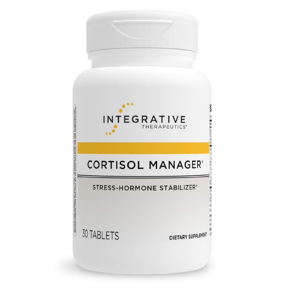 Integrative Therapeutics Cortisol Manager - Adrenal Health Support for Sund Stress Response * - Vegan, Dairy- Free & Gluten- Free - 30 tabletter (15 servere)