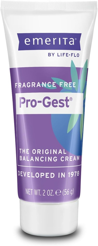 Emerita by Life- flo Pro- Gest Balancing Cream - Progesteron Cream for Women - Original Balancing Cream med USP Progesteron fra Wild Yam, Fragrance Free, Made without Parabens, 60- Day Garanti, 2oz