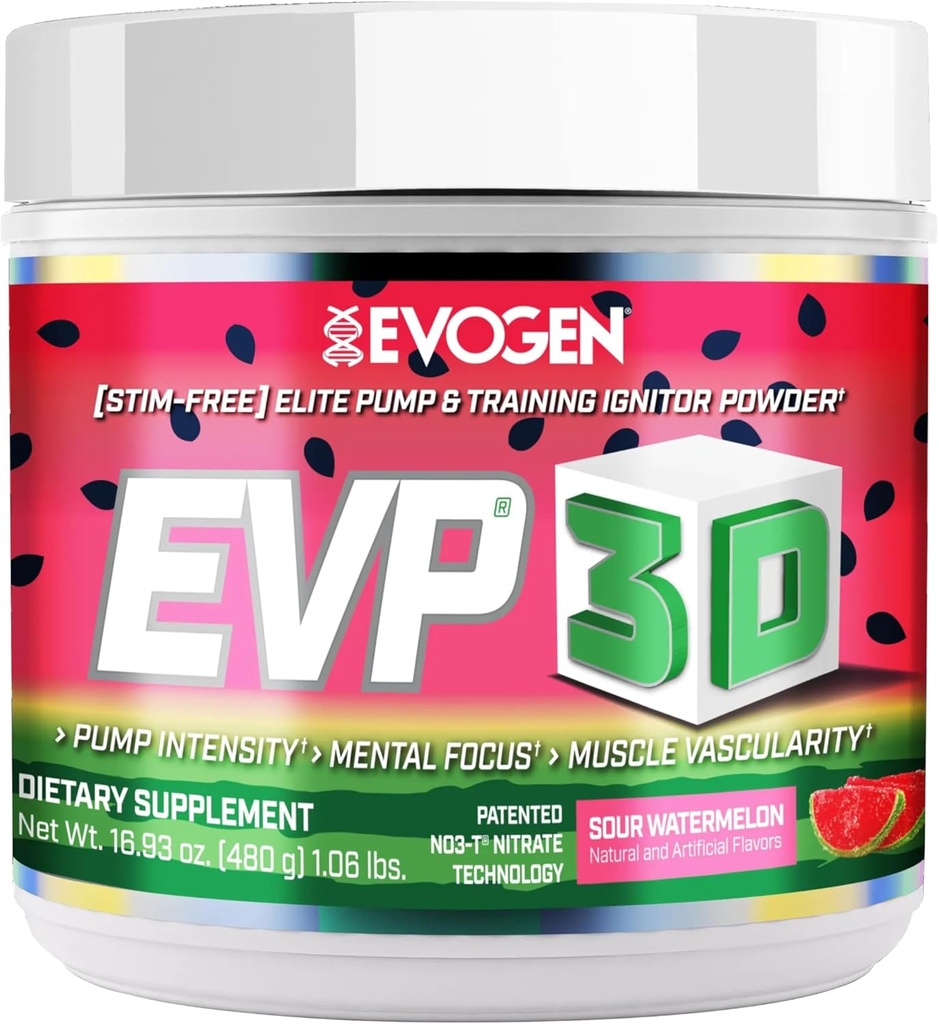 Evogen EVP 3D - Stim Free Pre Workout Powder for mænd & kvinder
