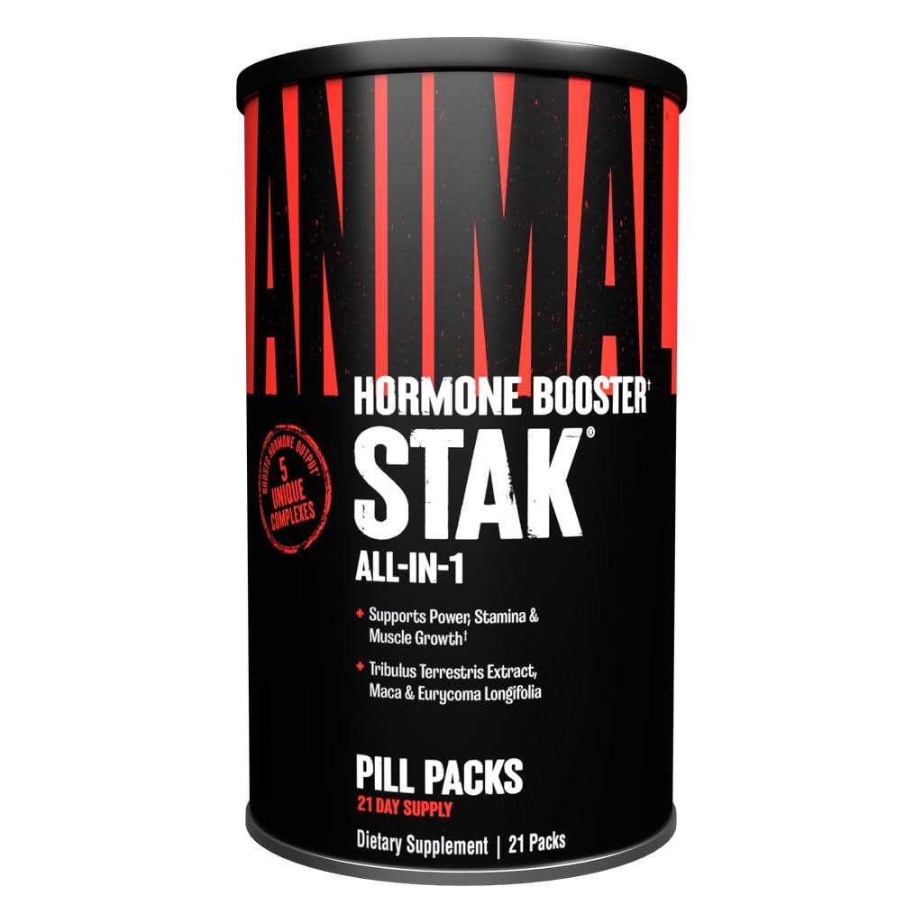 Animal Stak - Komplet Natural Hormone Booster tillæg med Tribulus - Natural Testosteron Booster for atleter - Indeholder østrogen blockers - 1 måned cyklus