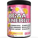 EVL BCAAs Aminosyrer Powder - BCAA Energy Pre Workout Powder for Muscle Recovery Lean Growth and Endurance - Rehydrating Post Workout Recovery Drikke med naturlig koffein - Pink Lemonade