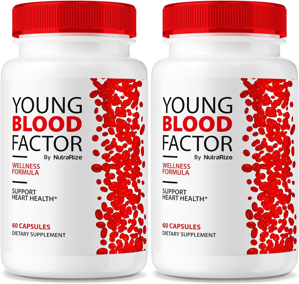 NutraRize (2 Pack) Unge blodfaktor kapsler - Official Blood Vessel Cleaner Formel, Alle naturlige supplement til at opretholde sunde stable niveauer, YoungBloodFactor Support Pills Anmeldelser (120 Kapsler)