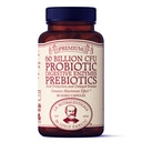 Probiotisk og prebiotisk supplement, 60 milliarder CFU, fordøjelsesenzymer, syrebeskyttelse, forsinket frigivelse, 60 kapsler, 60 dages forsyning