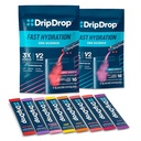 DripDrop Hydration - Electrolyte Powder Packets - Watermelon, Berry, Lemon, Orange, Frugtpunch, Grape, Jordbær Lemonade, Cherry - 32 Greve
