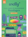 Welly Bandage Family Packed 124; Adhesive Flexible Fabric & Vandtæt Bandages • 124; Assorted Shapes and Mønstre for Minor Cuts, Scrapes, and Wounds - 80 Count