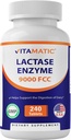 Vitamatisk lactase Enzyme 9000 FCC 240 tabletter - laktoseintolerance Relief kapsler