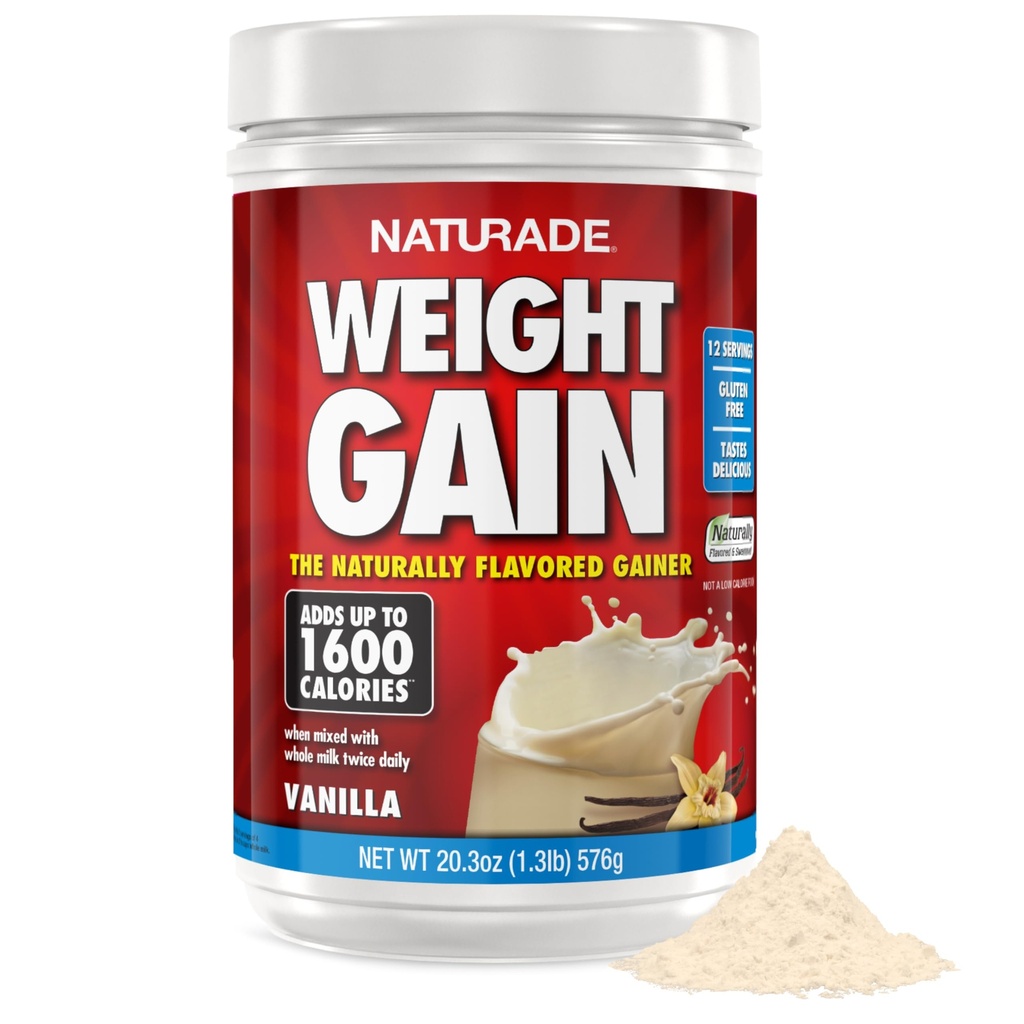Naturade Vægt Gain Instant Nutrition Drink Mix, Vanilla, 20.3 Ounce