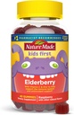 Nature Made Kids First Elderberry med C-vitamin og zink, Kosttilskud til immunforsvar, 40 Elderberry Gummies