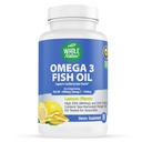 Omega 3 Fish Oil Kosttilskud, maksimal styrke 2400 mg Omega-3, 1440mg Fish Oil, EPA DHA Fedtsyrer, Heart Health, Vision, Eye, Brain, immunforsvar for kvinder & mænd. Naturlig Lemon Flavor, 60 ct (1)