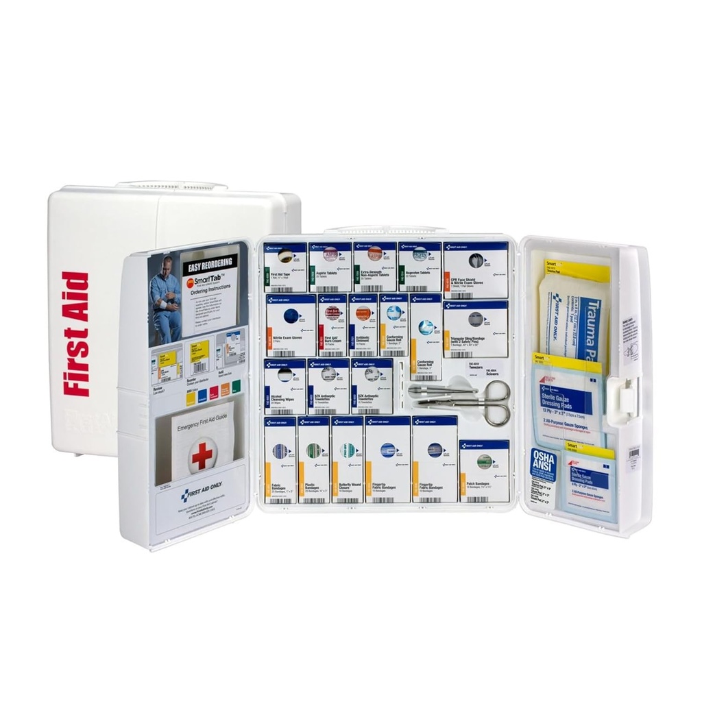 Førstehjælp kun 1000- FAE- 0103 SmartCompliance 50- Person OSHA Compliant førstehjælp kit til erhvervslivet, Stor plast førstehjælp kabinet med medikamenter, 245 stykker
