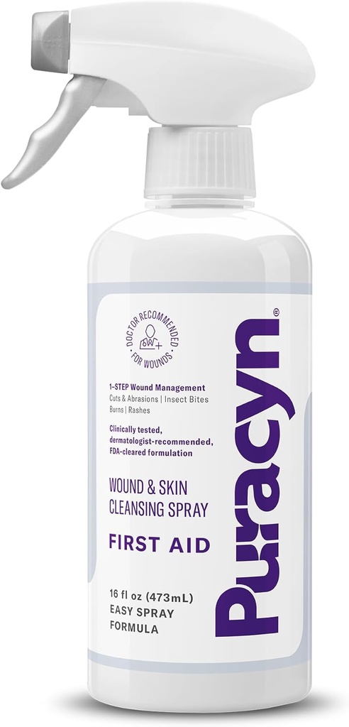 Puracyn førstehjælp Sår og hud reparation - Sårpleje spray til cuts, skraber, Minor Sores, Minor Burns, og andre hudirritationer. 16 Ounces