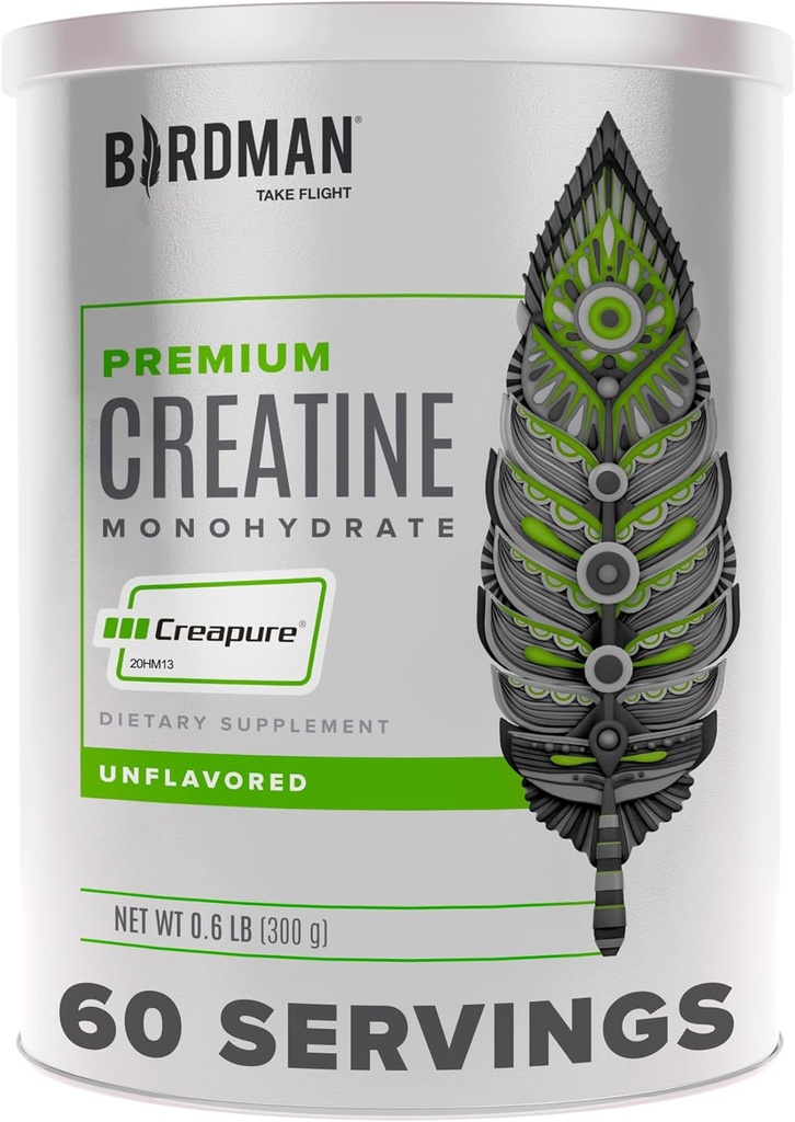 BIRDMAN High- Renhed Creatin Monohydrat Unflavored Powder, Pre- workout, High Performance