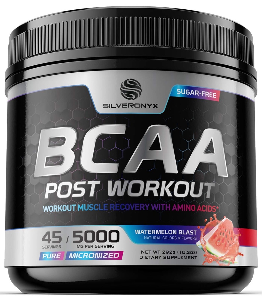 Indlæg Workout Recovery Powder med BCAA - Ekstra styrke Muscle Recovery Drink Mix med L- Glutamin & Aminosyrer - Sukker fri efter træning Hydration Powder supplement - Vandmelon Blast - 45 Serveringer
