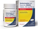 Dual Action Acetaminophen 250 mg og Ibuprofen 125 mg kapsler, Op til 8h af smertelindring for mindre ache og smerte, hovedpine, tandpine, rygsmerter, menstruation kramper, mindre arthritis smerte, 216 tal