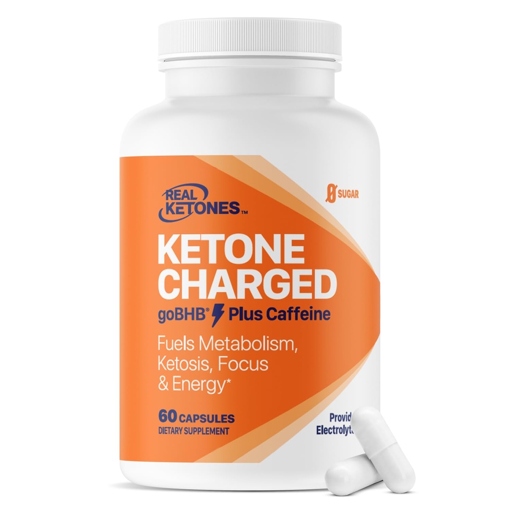 Keto BSHB Salts Capsules - Natriumcalcium & Magnesium BSHB Capsules med koffein & Patenteret goBSHB Beta- Hydroxybutyrat Electrolytes - eksogene Ketoner supplement til forbedret energi Focus & Ketosis