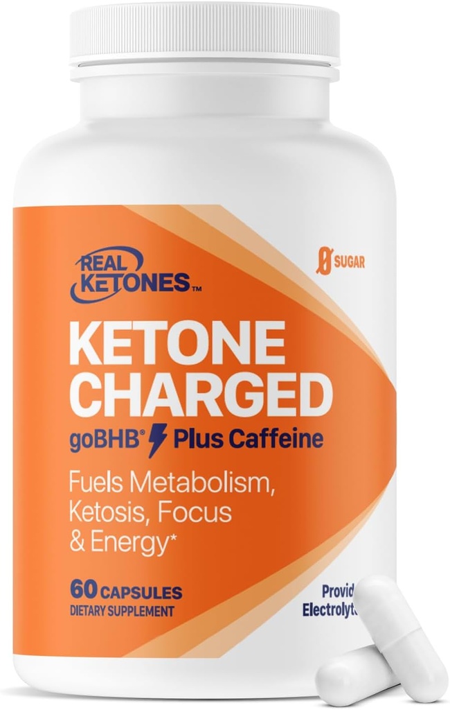Keto BSHB Salts Capsules - Natriumcalcium & Magnesium BSHB Capsules med koffein & Patenteret goBSHB Beta- Hydroxybutyrat Electrolytes - eksogene Ketoner supplement til forbedret energi Focus & Ketosis