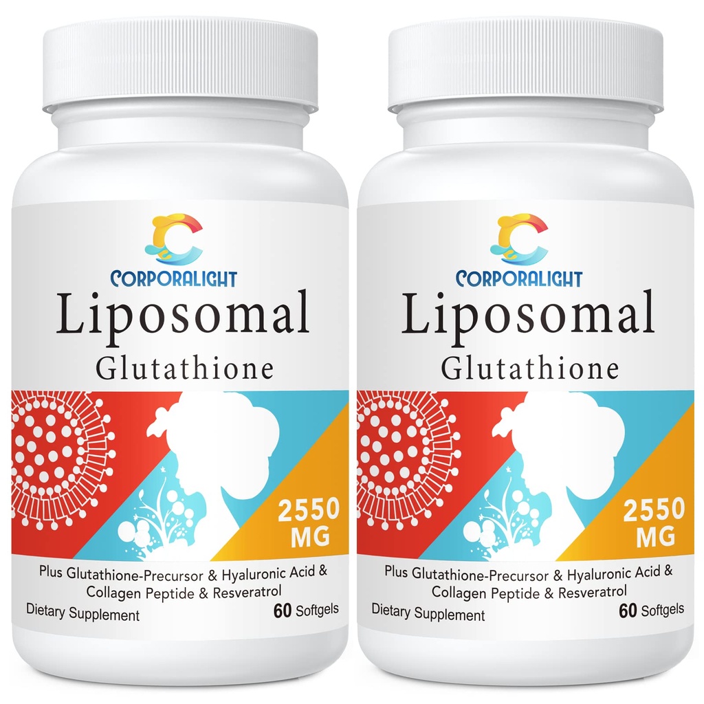 Liposomal Glutathione Softels, Enhanced Absorption - Liposomal Levering, Active Form L- Glutathion, Cellular, immunfunktion & Lever Detox, Rich in Antioxidant Formel, Gluten Free, 120 Softells