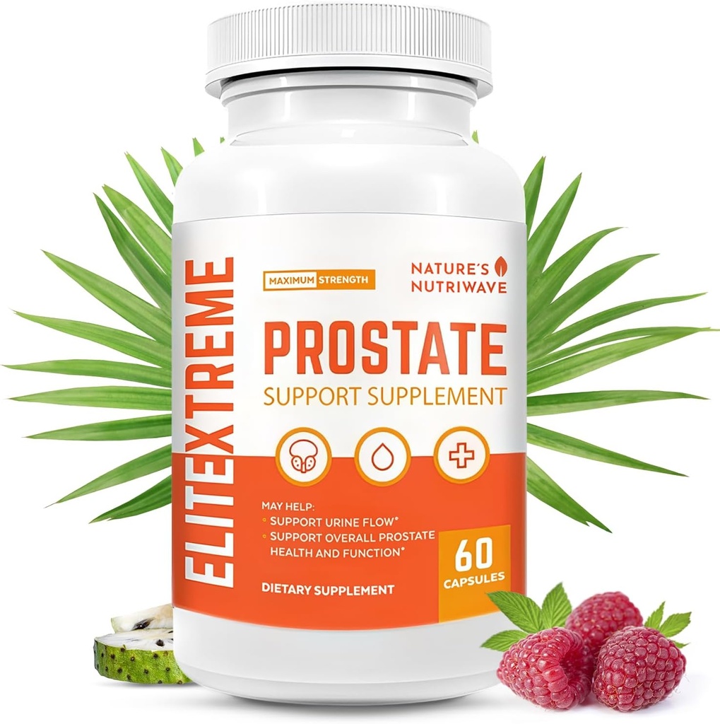 EliteXtreme Health Supplement - Natural Formel med Saw Palmetto, Plant Steroler, Zink, og Vitaminer Buddy 124; Non- GMO, Made in USA, 60 Kapsler, 1 Måned Supply