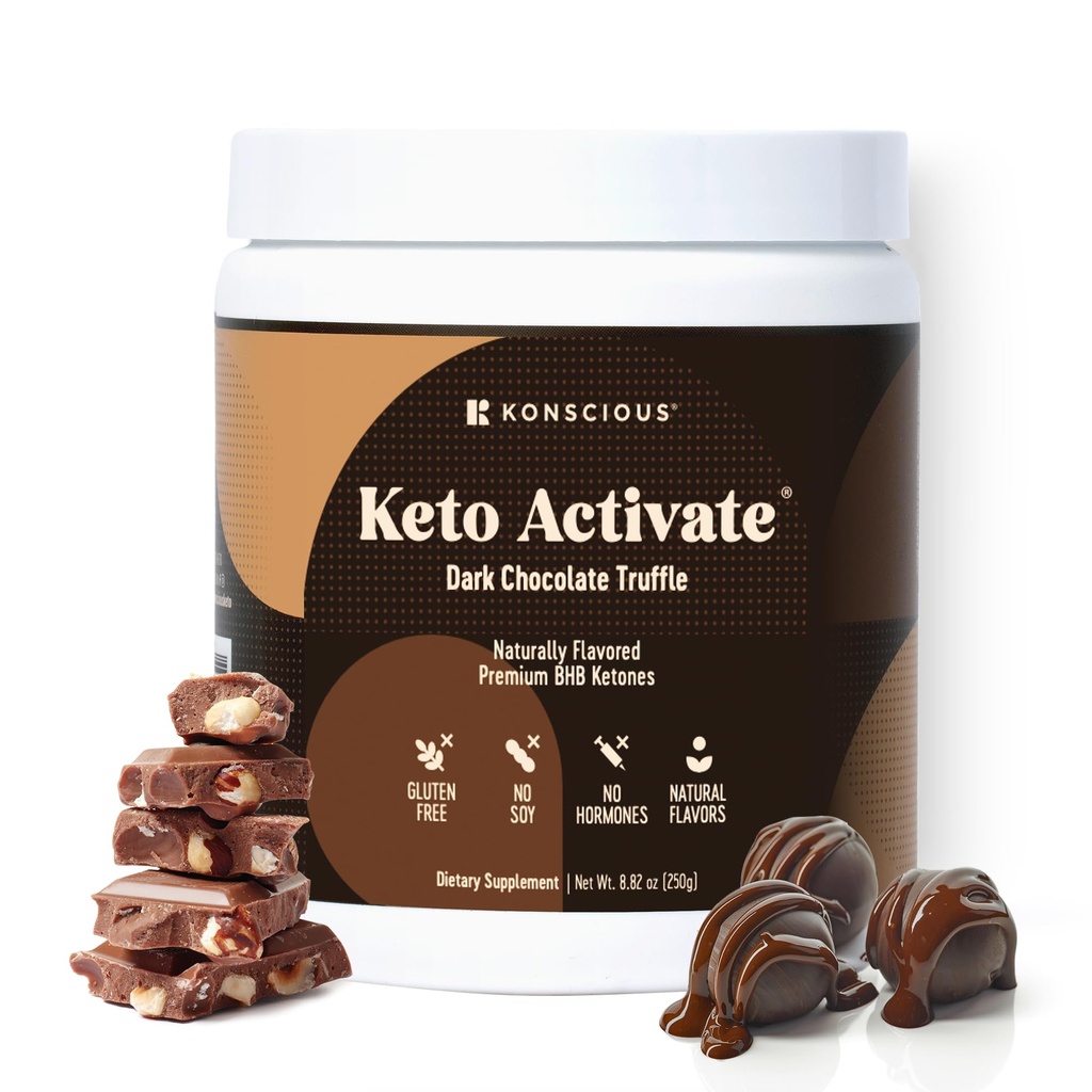 Mørk chokolade trøffel eksogene Ketoner drikke: Pure Keto Shake Powder med chokolade Ketoner Shake 124; Jumpstart Ketosis & Boost Energy med naturlige Ketoner Kosttilskud af Konscious Keto