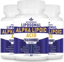 Liposomal Alpha Lipoinsyre 1600mg per servering, ALA tillæg for antioxidant sundhed, energi og metabolism- Gluten fri & ikke GMO 180 kapsler