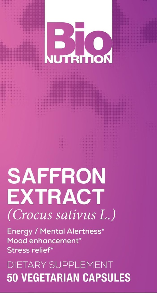 Bio Nutrition Standardized Saffron Vegi- Caps, 50 Greve