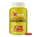 Qunol 200mg Ubiquinol, Kraftig antioxidant til hjerte - og vaskulær sundhed, essentiel for energiproduktion, Natural Supplement Active Form of CoQ10, 60 Tæl