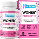 Vaginal Probiotika for kvinder, 300 Millioner CFU 'er Probiotika for kvinder, 15-in-1 Kvinder Probiotika & Prebiotika, for Vaginal, Urinære Tract, PH Balance, Immun, fordøjelsesbesvær & Gut, Bloating Health, 60 Caps