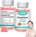 2 Pack Glutathione Collagen Gummies, Collagen Gummies med C-vitamin, Glutathione supplement til kvinder, hår hud negle muskel & fælles, Anti- Aging, Vegan, Sukker fri, Strawberry Flavor, 120 Greve