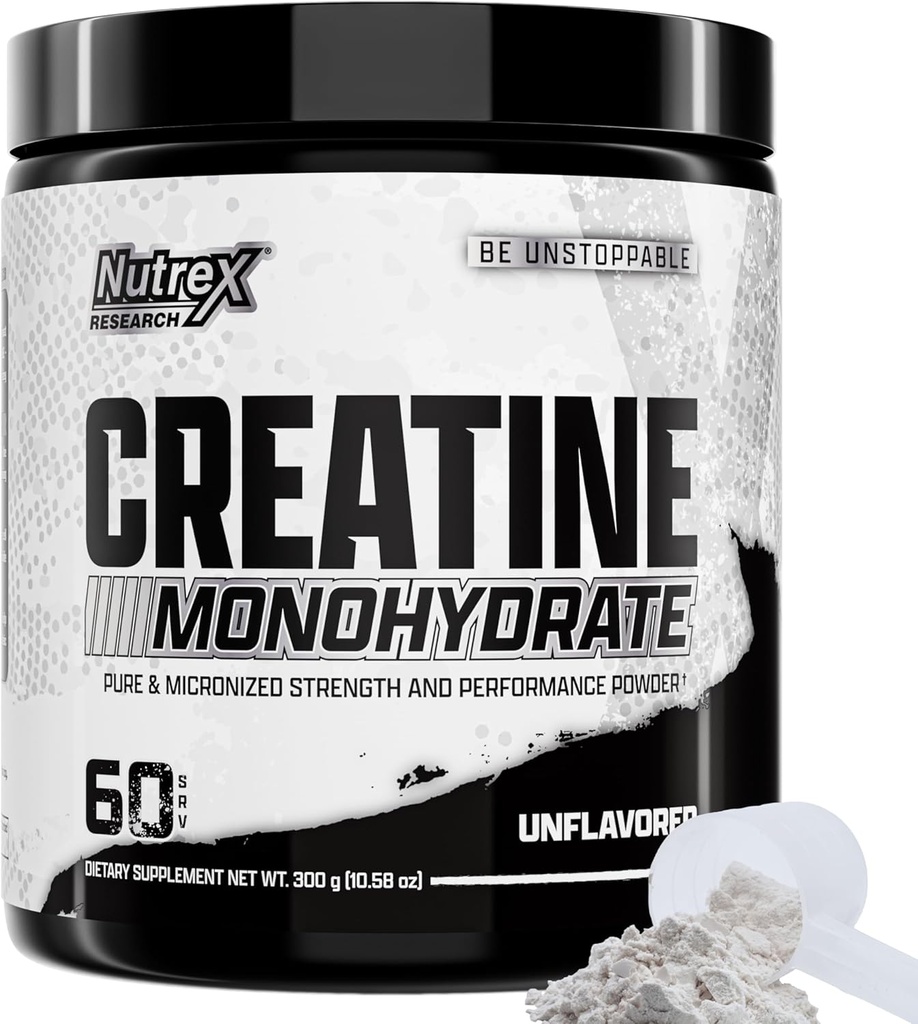 Nutrex Forskning Creatinin monohydrat pulver 60 Servings Charles 124; Unflavored 5G Mikroniseret Creatin pulver