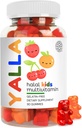 YALLA Halal Vitamin til børn, Halal Kids Multivitamin Gummies, 45-90 Day Supply, Essential Vitamin med C, D3, Zink til Immunitet, B6 B12 for energi, ISA Certificeret, Gelatine fri