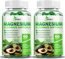 Høj Absorption Magnesium Glycinat Softels, Magnesium Kosttilskud 400mg med zink, E-vitamin, B6 til kvinder Mænd, Forbedre søvn, Muskelafslapning & Knoglehelbred, Glutenfri, Non- GMO, 2 Pack