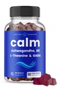 NutraChamps Rolig Gummies, Stress Gummies Supplement med Ashwagandha, L-Theanine, GABA, Vitamin B6 & Lemon Balm, Understøtter Mood, Focus & Stress Relief, Natural Berry, 90 Gummies