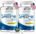 Sam e 500mg methionin supplement til lever, fælles, hjerne og mad støtte, høj Absorption SAM- e (S Adenosyl methionin), Vegan, Gluten Free, Non- GMO- USA Made, 60 Sam e Capsule (2 Pack)