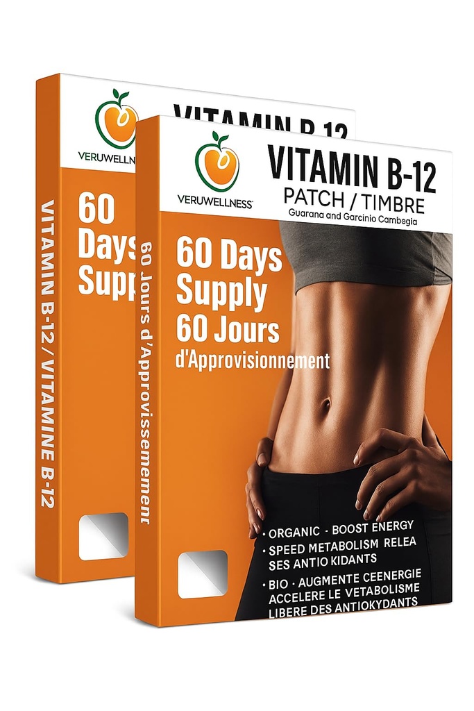 Veru Wellness B12 Patch - Energy Boost (2 - Pack) - 120 dag B12 Patch - Ingen koffein
