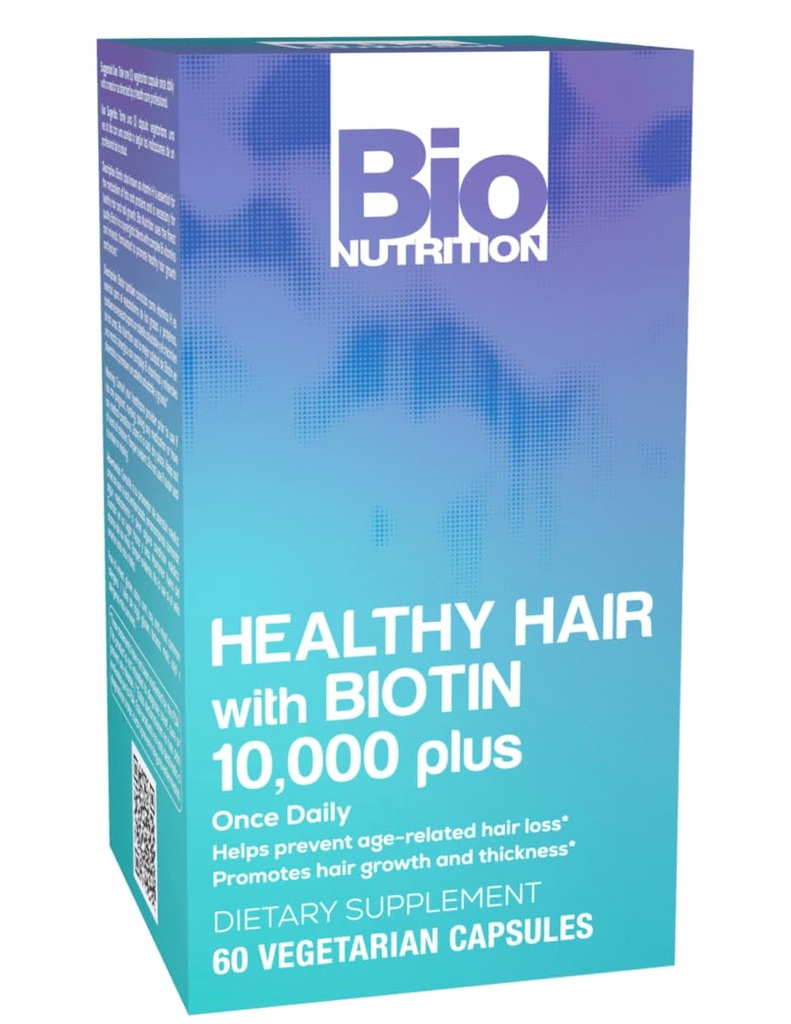 Bio Nutrition Sund hårstøtte med Biotin 60 vegetariske kapsler Budding- 124; stærkere hår