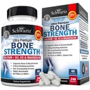 BioSchwartz Bone Strength Supplement - Gentle Non- Constipating Bone Health Supplement for kvinder og mænd med 9-in-1 Kompleks med Calcium Magnesium Zink D3 K2 & mere - 3. part testet - 2 måneder
