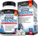 BioSchwartz Bone Strength Supplement - Gentle Non- Constipating Bone Health Supplement for kvinder og mænd med 9-in-1 Kompleks med Calcium Magnesium Zink D3 K2 & mere - 3. part testet - 2 måneder