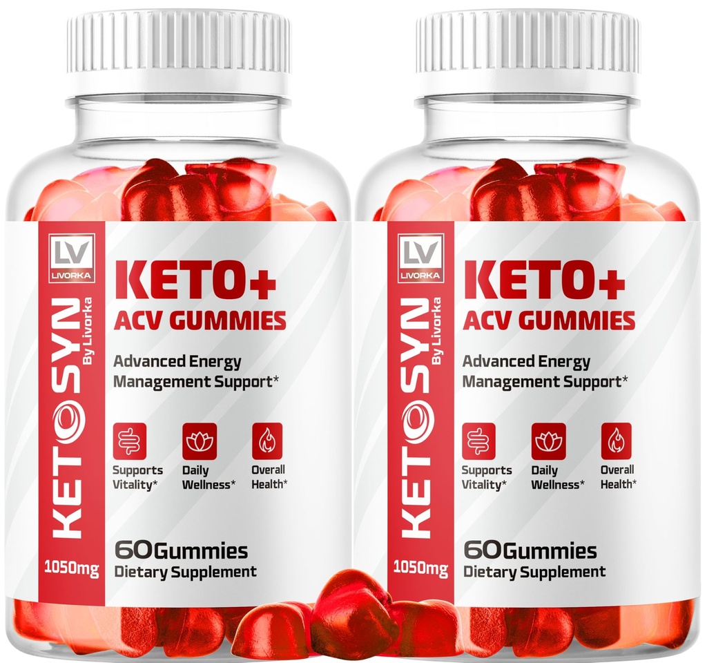 LIVORDA (2 Pack) Ketosyn ACV Gummies, Keto Syn Gummies, Ketosyn Keto Plus ACV Gummies, Ketosyn Keto ACV Gummies, Keto Syn ACV Gummies 1050 MG, Keto ACV Gummies Ketosyn, 120 Gummies for 2 Måneder