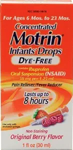 Motrin Pain Reliever / Fever Reducer Infants 'Drops Koncentreret Farvefri Berry Flavor (pakke med 2) af Motrin