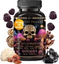 ad hoc Shilajit Pure Himalayan Organic Gummies - Immunstøtte, Energitilskud - Shilajit Resin Lions Mane, Cordyceps, Reishi, Tyrkiet Tail, Chaga, Shiitake Mushroom Gummies (120 Ct)