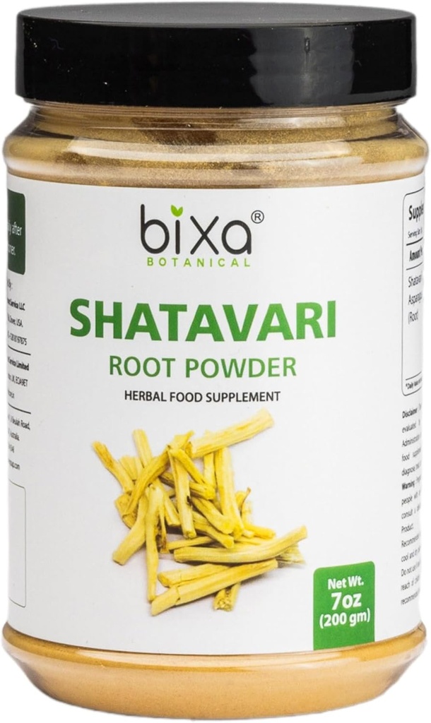 bixa BOTANITIC Shatavari Root Powder Б124; Asparagus Racemosus Б124; Ayurvedic Herbal Support 124; Gluten Free, Non- GMO, Steam Treated, Vegan, 100% Pure.Women Tonic (7 Ounce Pack med 1)