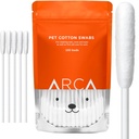 Cotton Swabs til hunde og katte - Kat & Hundeøre Cleaner Long Cotton Swabs - Ekstra lang stick, Kat & Hundeøre Rengøring Kit til hvalpe og kæledyr, Multipurpose Pet Cotton Swabs til ører (100 Bud)