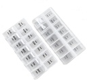 2 Pack OPP Clear Daily Pill Box Organizer, Ugentlig Pill Organizer 2 gange om dagen for piller, kosttilskud og medicin, Am Pm Pill Organizer 7 dag, Pill Box 7 dag - 6,7 x 3,2 x 1 tommer