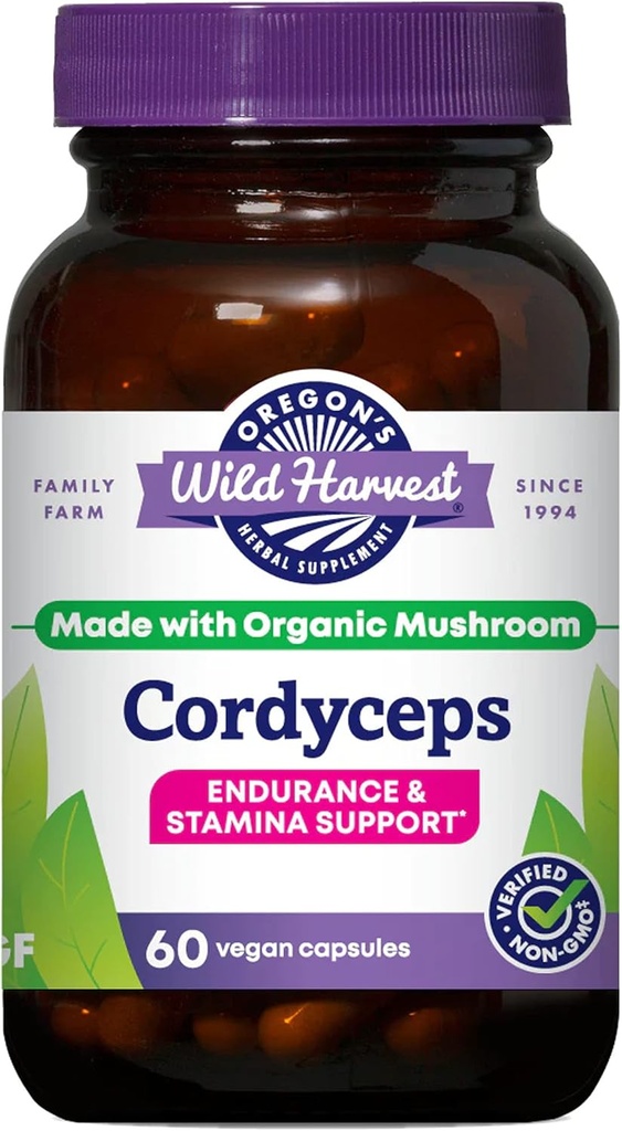 Oregon 's Wild Harvest Cordyceps Organic Mushroom Herbal Supplement (Freeze- Tørret)