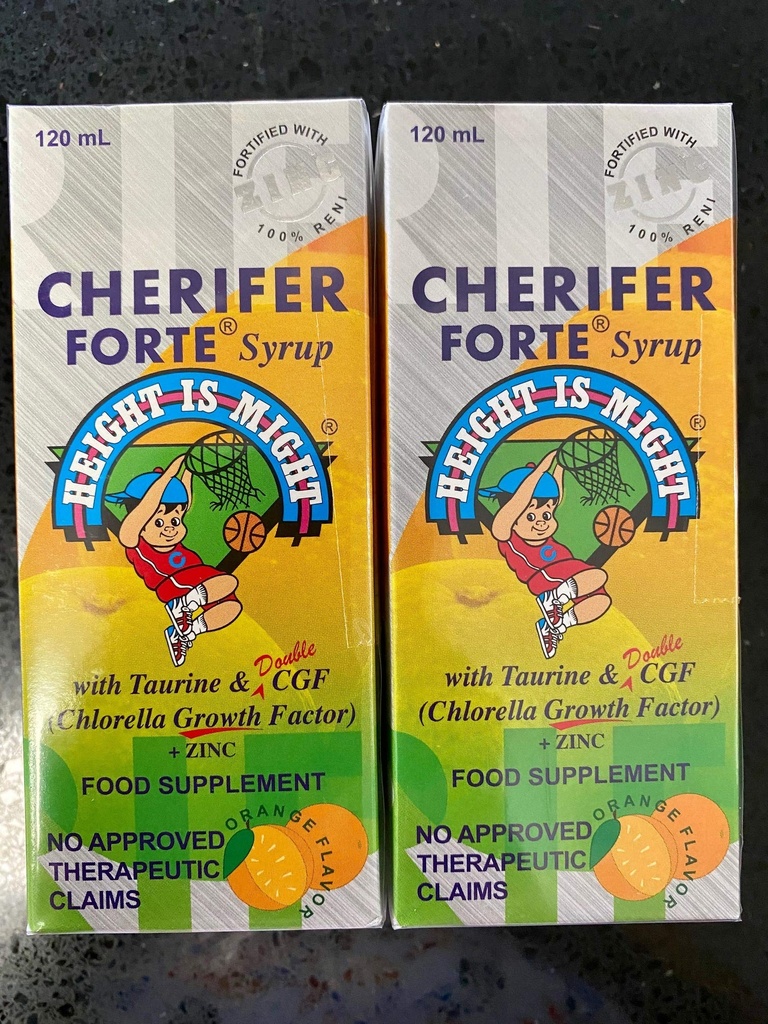 CHERIGER Forte Syrup w / Taurine & Dobbelt Chlorella vækstfaktor + Zink 120ml (pakke med 2 flasker)