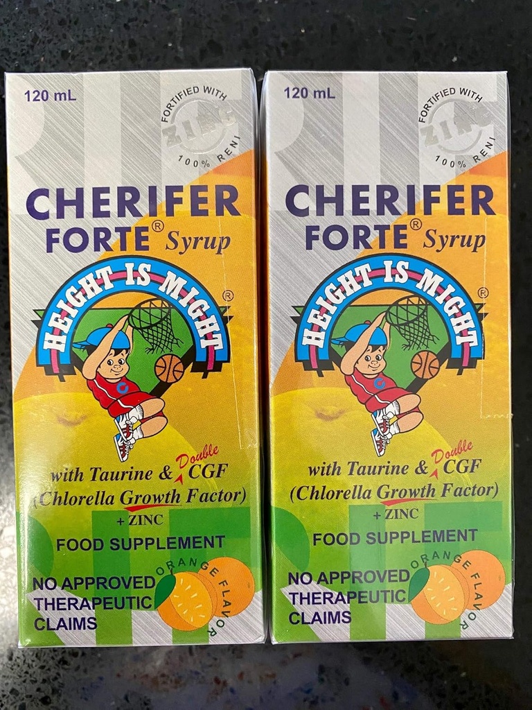 CHERIGER Forte Syrup w / Taurine & Dobbelt Chlorella vækstfaktor + Zink 120ml (pakke med 2 flasker)